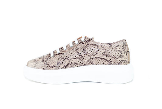 Paris Sneaker Brown Snake Flats by Sole Shoes NZ F7-36 2048