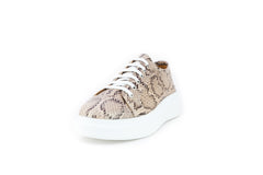 Paris Sneaker Brown Snake Flats by Sole Shoes NZ F7-36