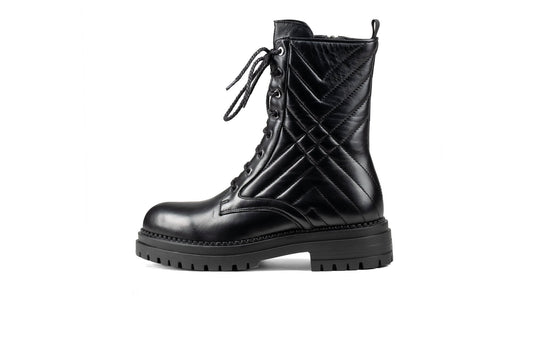 Riley Combat Boot Black Boots by Sole Shoes NZ AB13-36