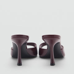 Wine Leather Mule Heel - Milan