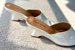 White Leather Wedge Mule – Cleo
