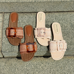 Brown Raffia Flat – Isla