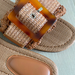 Brown Raffia Flat – Isla