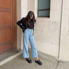 Chunky Platform Black Leather Mule – Ryder