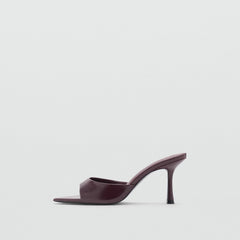 Wine Leather Mule Heel - Milan