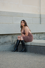 Tess Gold Pin long boot WIDE