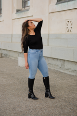 Tess Gold Pin long boot WIDE