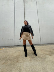 Black Fold-Over VEGAN Leather Boots - Ray