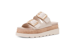 Cream Leather Platform Slide – Solea