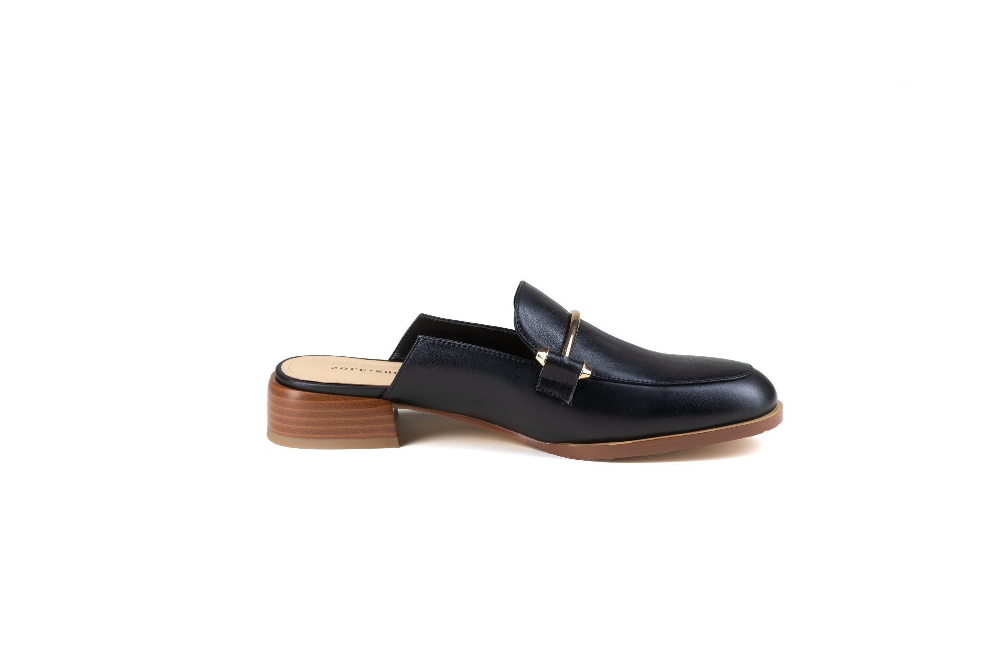 Aria Flat Mule Black Flats by Sole Shoes NZ F22-36