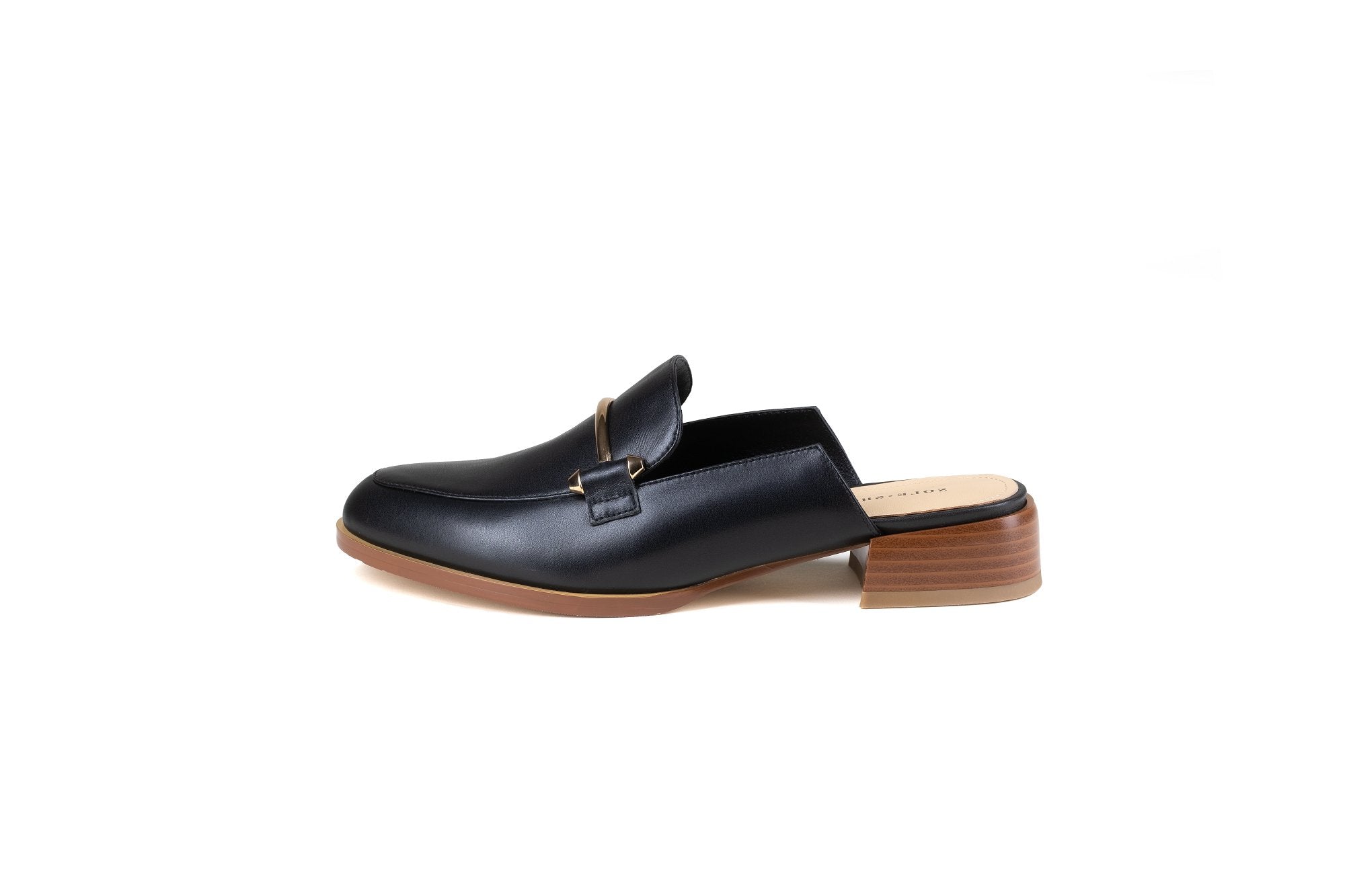 Aria Flat Mule Black Flats by Sole Shoes NZ F22-36