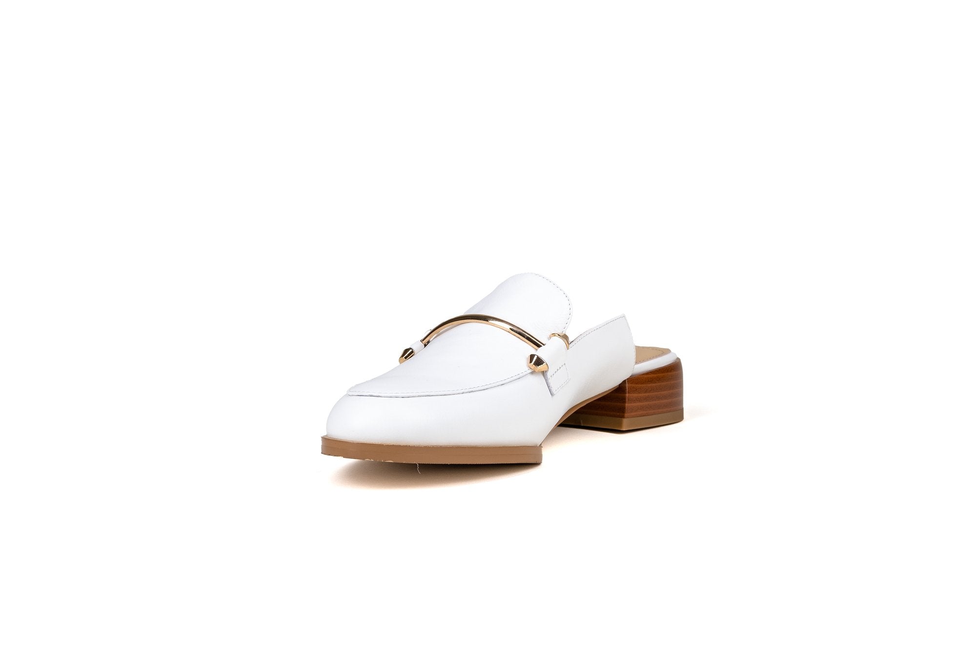 Aria Flat Mule White Flats by Sole Shoes NZ F22-36