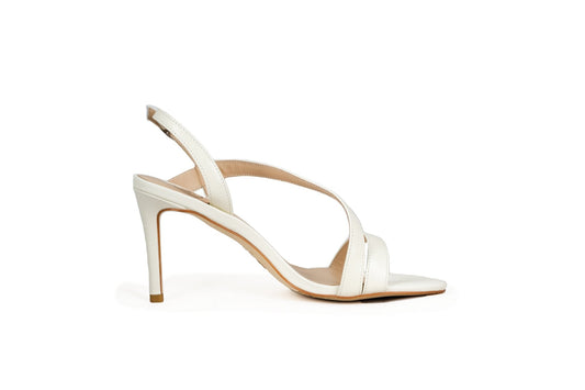 Ariana Strappy Sandal White Heels by Sole Shoes NZ H18-36