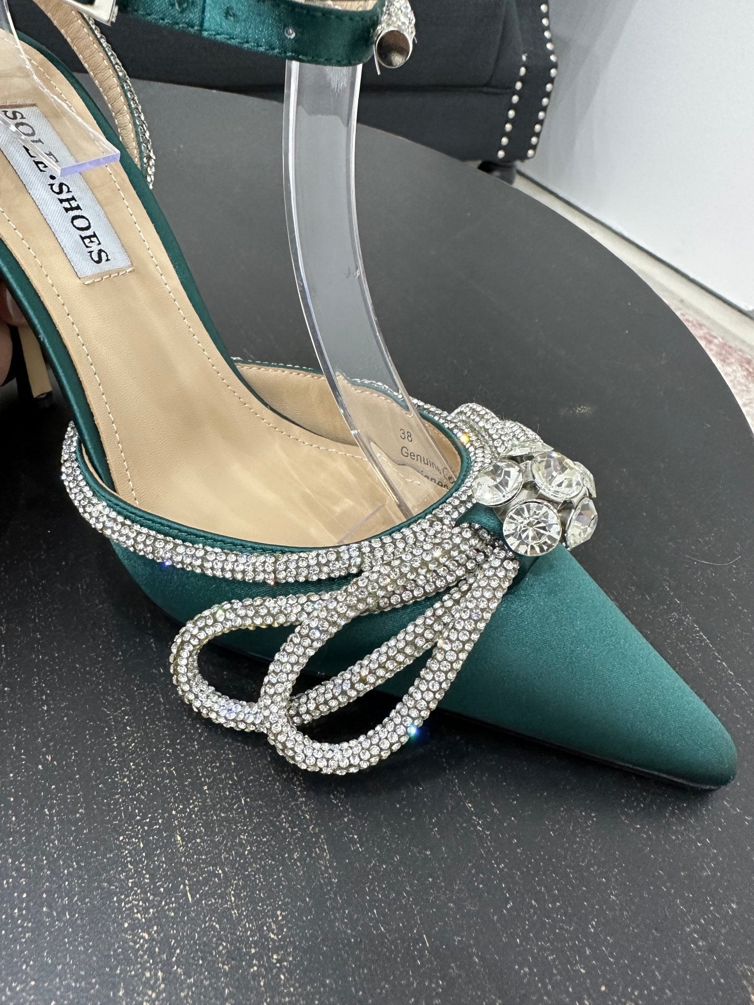 Brooke Heel Emerald Green 10cm Heels by Sole Shoes NZ H23-36