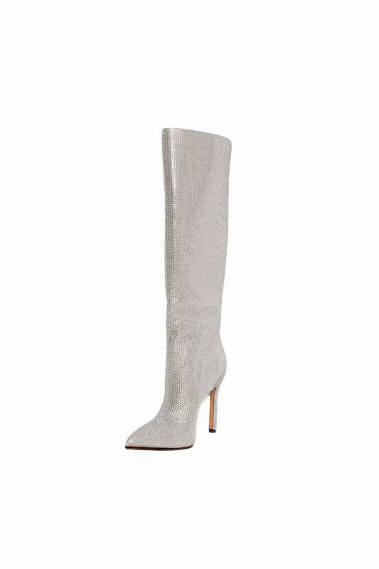 Dixie Rhinestone Boot Silver Boots by Sole Shoes NZ LB9-36