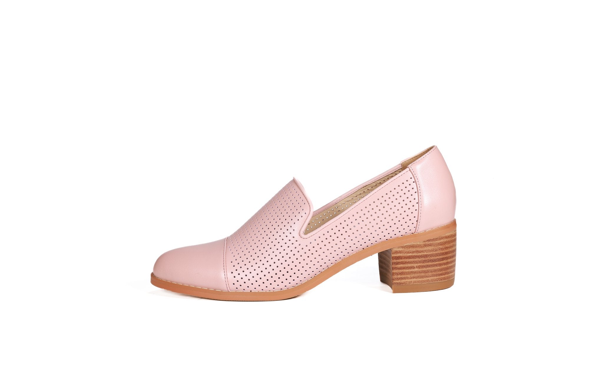 Harris Leather Loafers Blush Pink Flats by Sole Shoes NZ F23-36