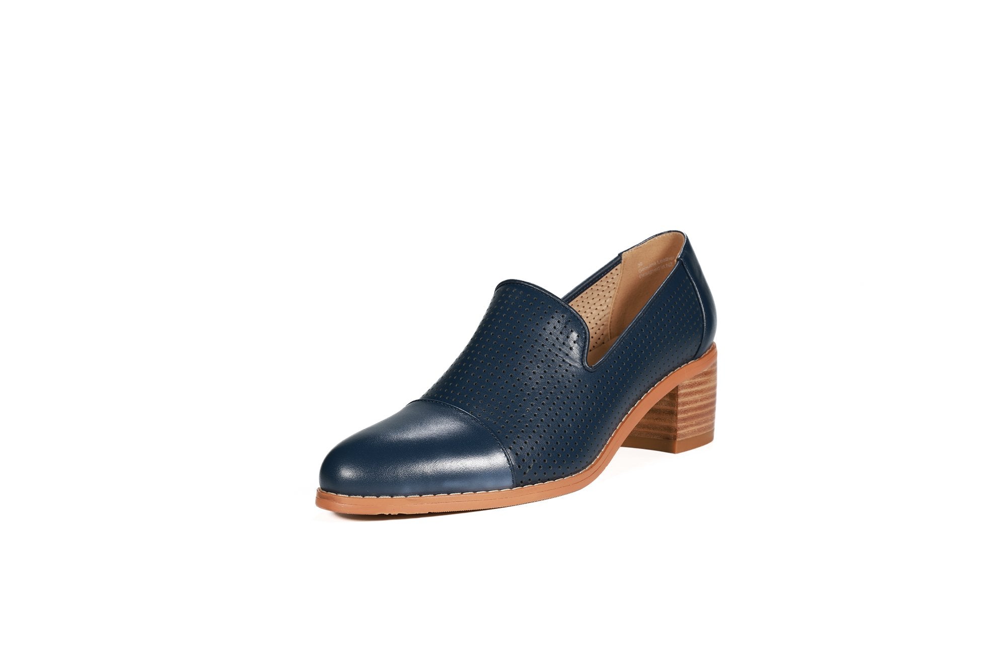 Harris Leather Loafers Navy Flats by Sole Shoes NZ F23-36