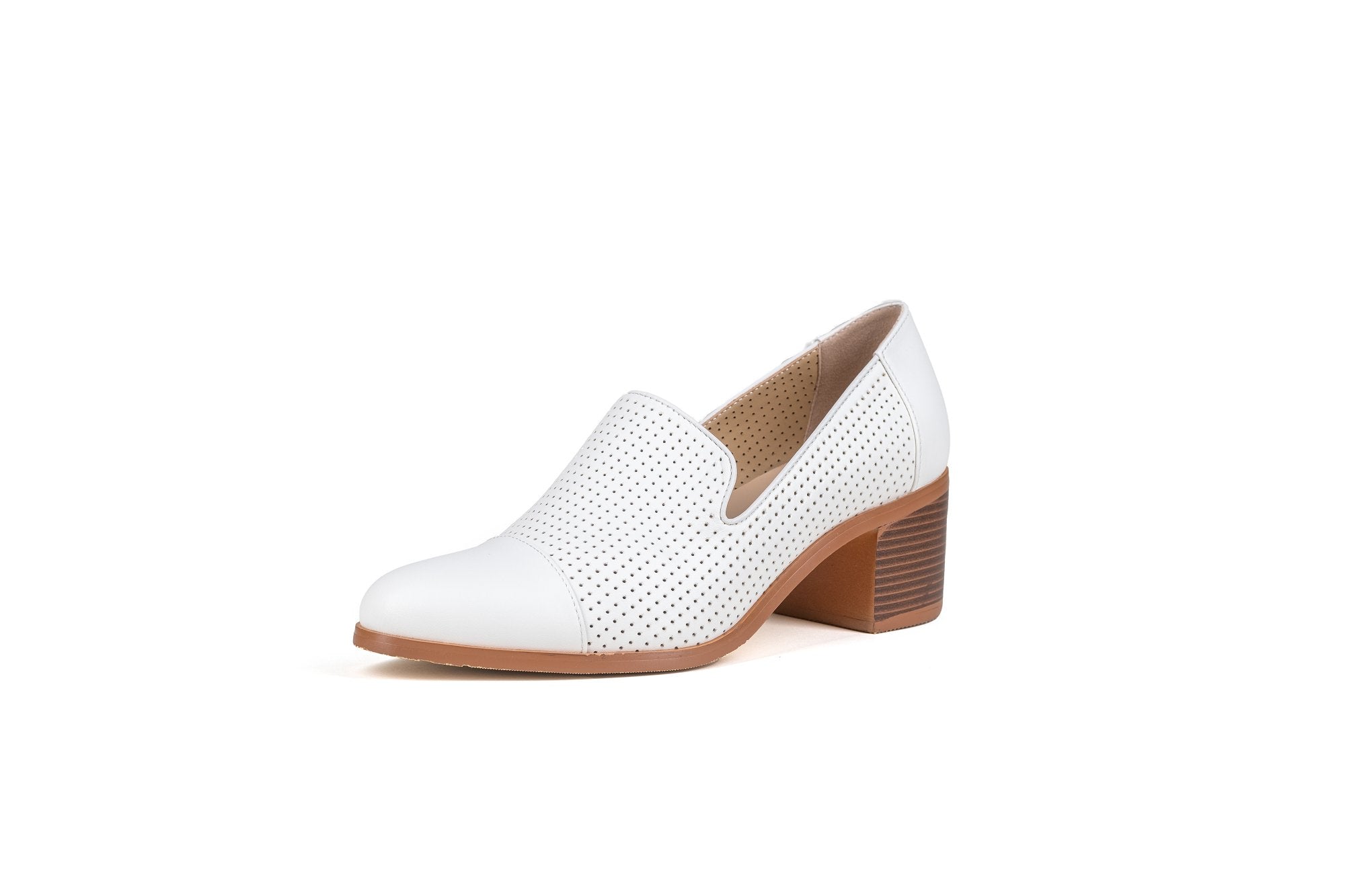 Harris Leather Loafers White Flats by Sole Shoes NZ F23-36