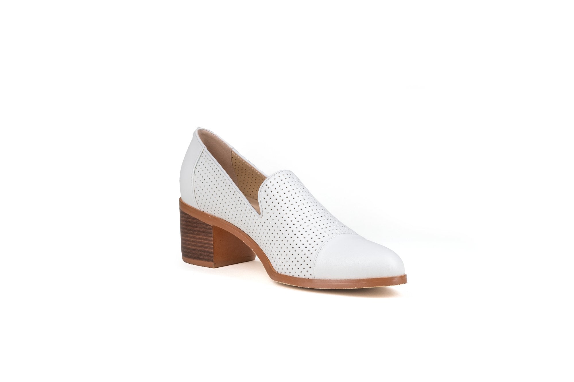 Harris Leather Loafers White Flats by Sole Shoes NZ F23-36