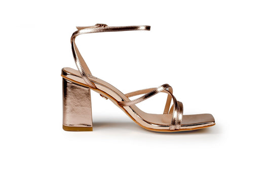 Ky Sandal Heel Rose Gold Heels by Sole Shoes NZ H22-36