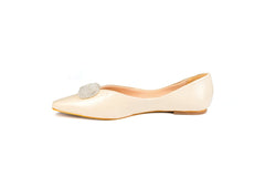 Macy Ballet Flat Cream Flats by Sole Shoes NZ F27C-36