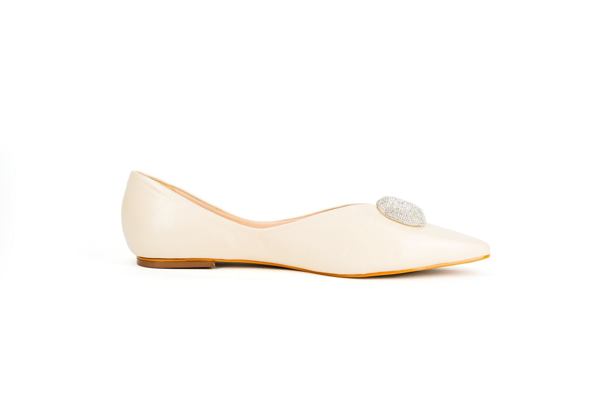 Macy Ballet Flat Cream Flats by Sole Shoes NZ F27C-36