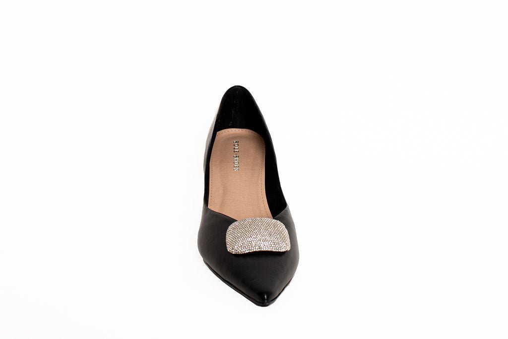 Macy Kitten Heel Black Heels by Sole Shoes NZ H30B-36