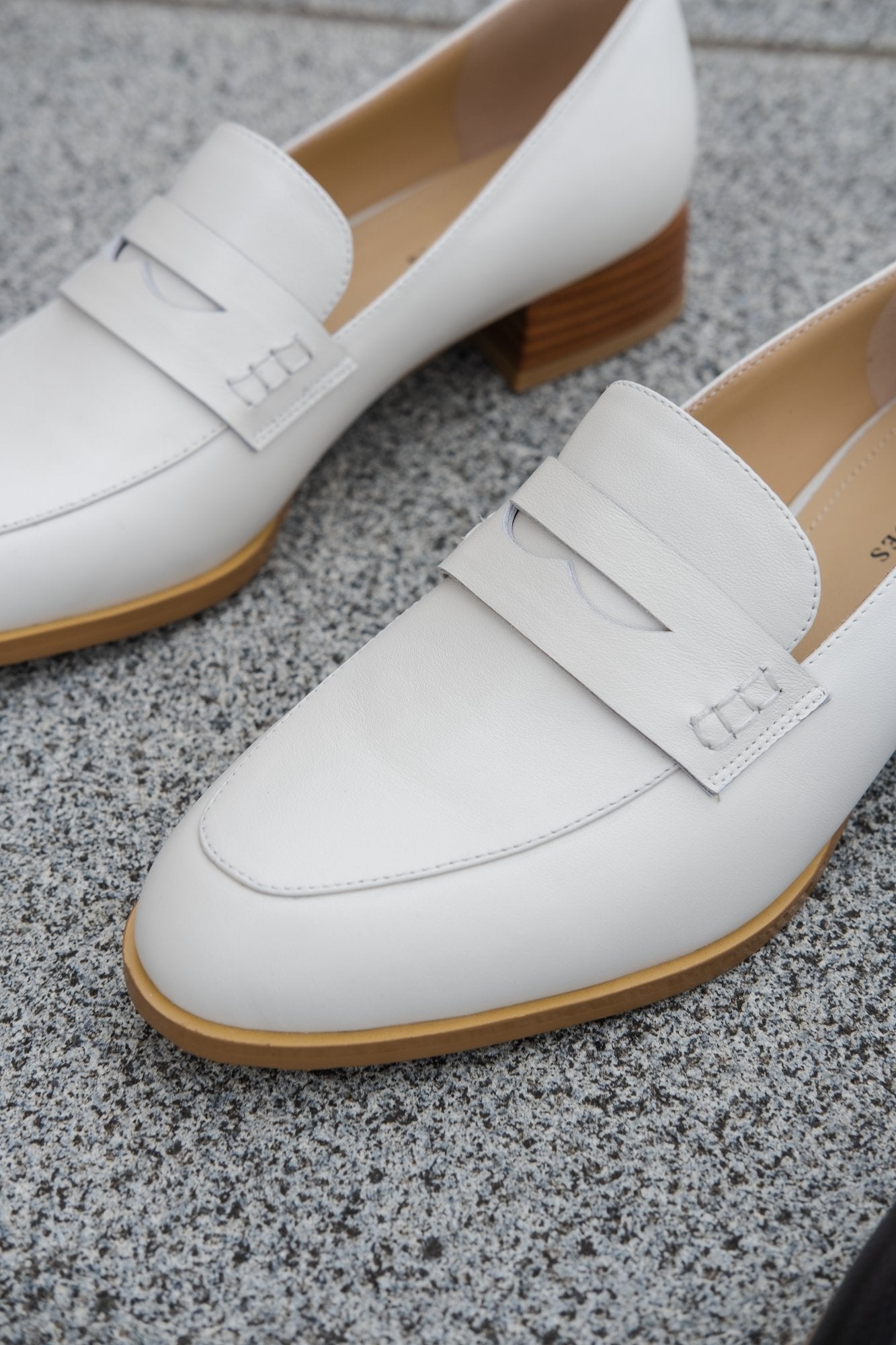 Marcel Leather Loafer Bone Flats by Sole Shoes NZ F24-36