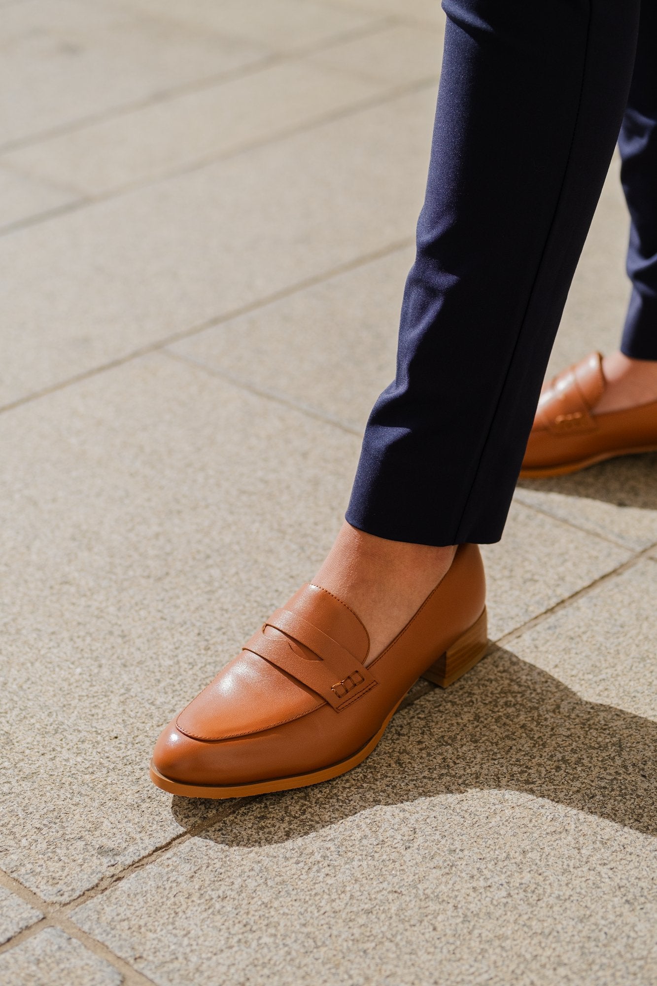 Marcel Leather Loafer Tan Flats by Sole Shoes NZ F24-36