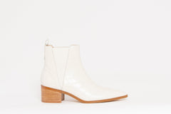 River Croco Leather Ankle Boot Cream Boots by Sole Shoes NZ AB17-36