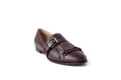 Stud Loafer Burgundy Flats by Sole Shoes NZ F9-35