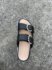 Urban Slides Black Flats by Sole Shoes NZ F25B-36