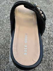 Urban Slides Black Flats by Sole Shoes NZ F25B-36